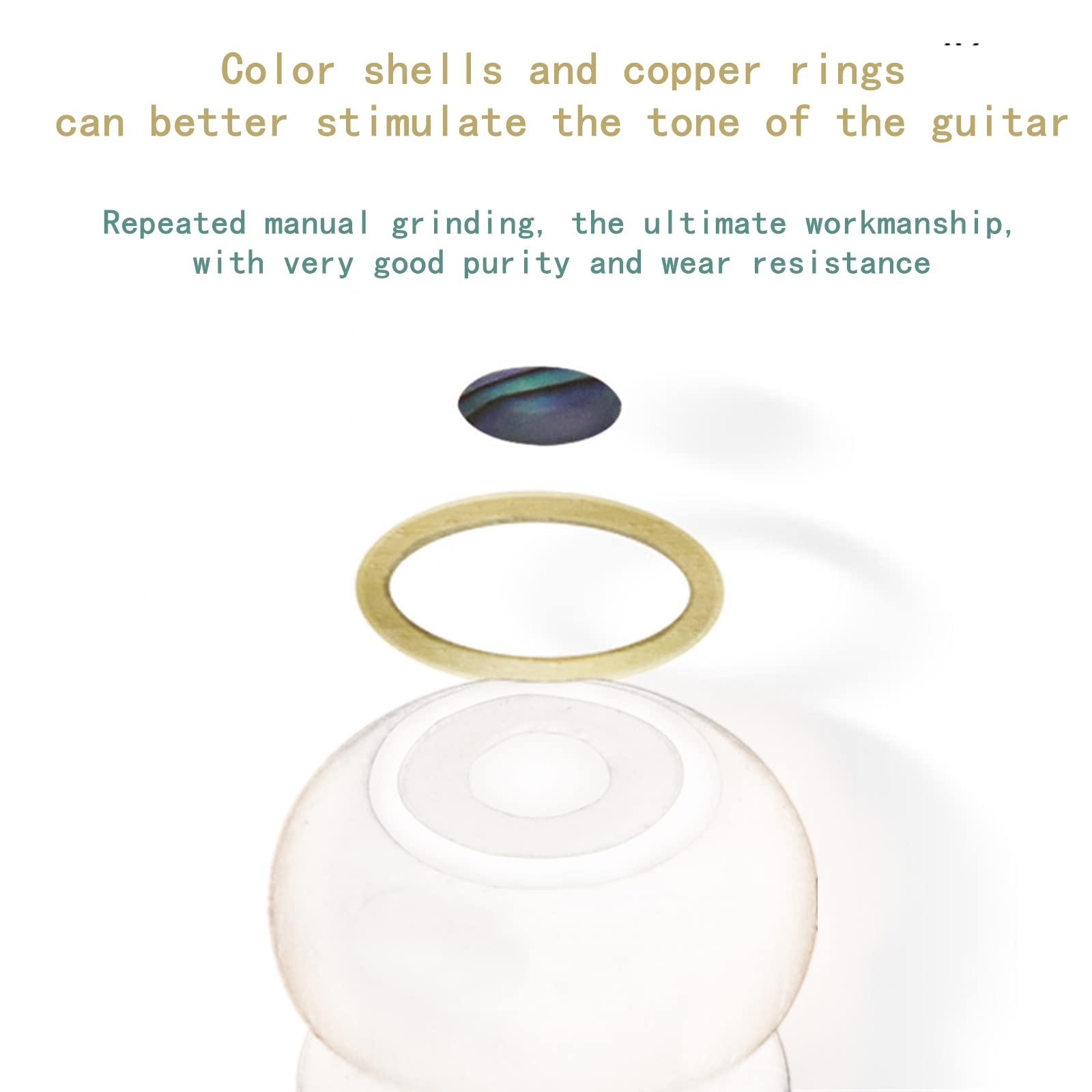 Miwayer Guitar Bone Bridge Pins Real Bone Replacement Parts for 6 & 12 String Acoustic Guitar (Small Abalone Dot)